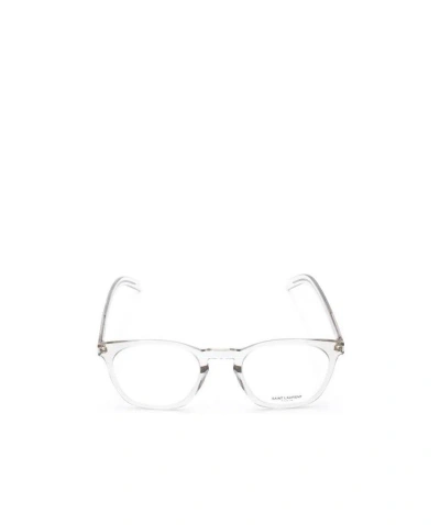 Saint Laurent Clear Horn-rimmed Glasses In White