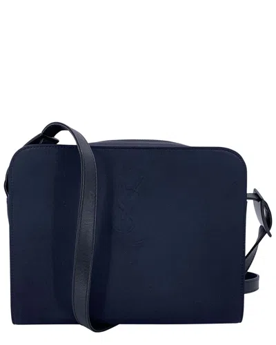 Saint Laurent Cloth Shoulder Bag (authentic Pre-loved) In Blue