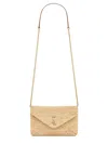 Saint Laurent Clutch Bag With Chain "cassandras" In Sand