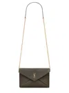 Saint Laurent Clutch Bag With Chain Cassandras In Green