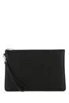 Saint Laurent Black Leather Clutch Black  Uomo Tu