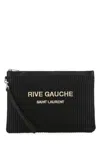 Saint Laurent Black Raffia Clutch  Nd  Uomo Tu
