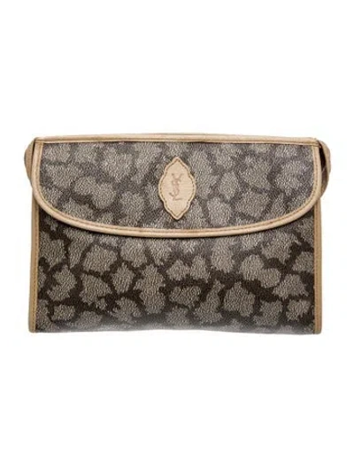 Pre-owned Saint Laurent Clutch Vintage In Brown