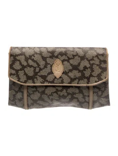 Pre-owned Saint Laurent Clutch Vintage In Neutral