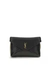 Saint Laurent Cassandre Mini Textured-leather Shoulder Bag In Black