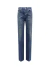 Saint Laurent Clyde High-rise Wide-leg Jeans In Blue