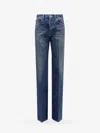 Saint Laurent Clyde High-rise Wide-leg Jeans In Blue