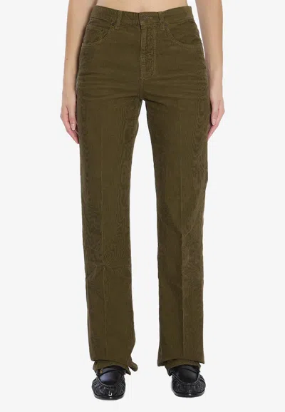 Saint Laurent Clyde Corduroy Pants In Brown