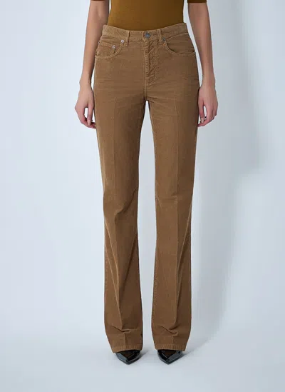 Saint Laurent Clyde Corduroy Pants In Brown