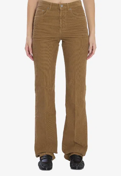Saint Laurent Clyde Corduroy Pants In Sand