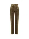 Saint Laurent Corduroy Trousers Clyde Wide-leg Belt Loops In Green