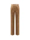 Saint Laurent Corduroy Trousers With Belt Loops And Pockets In Brown