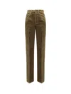 Saint Laurent Corduroy Trousers Clyde Wide-leg Belt Loops In Green