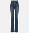 Saint Laurent Clyde High-rise Wide-leg Jeans In Blue