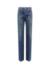 Saint Laurent Clyde High-rise Wide-leg Jeans In Blue