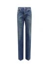 Saint Laurent Clyde High-rise Wide-leg Jeans In Blue
