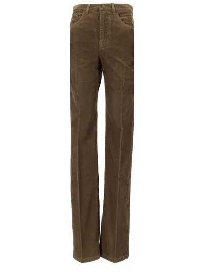 Saint Laurent Clyde Pant Vintagecord Bio F02 In Brown