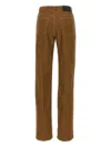 Saint Laurent Corduroy Trousers With Belt Loops And Pockets In Brown