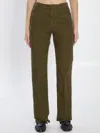 Saint Laurent Clyde Cotton-corduroy Slim-leg Pants In Black