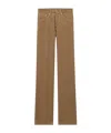 Saint Laurent Logo-patch Corduroy Trousers In Brown