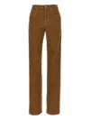 Saint Laurent Corduroy Trousers With Belt Loops And Pockets In Sand