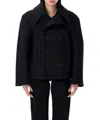 Saint Laurent Oversize Pea Coat In Black