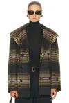 Saint Laurent Caban Coat Coats And Trench Coats Multicolor In Multi