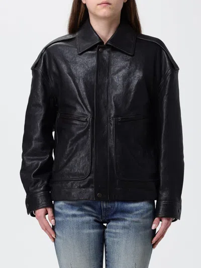 Saint Laurent Coat Woman In Black