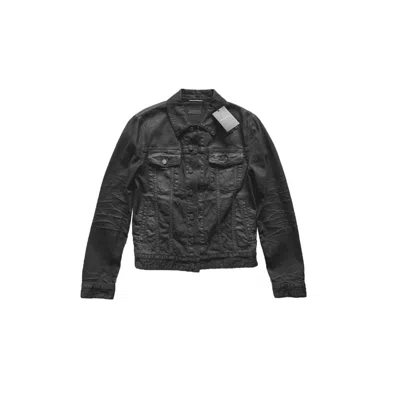 Pre-owned Saint Laurent Coated Black Denim Jacket