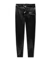 Saint Laurent Coated Cotton Paper Bag Pants In Black