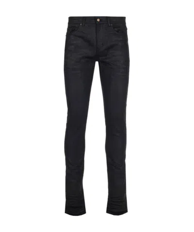 Saint Laurent Coated Skinny Jeans In Black