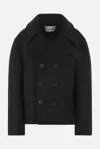 Saint Laurent Oversize Pea Coat In Black