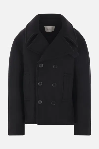 Saint Laurent Coats In Black
