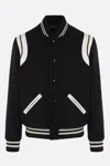 Saint Laurent Men Teddy Varsity Bomber Jacket In Black