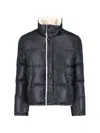 Saint Laurent Faux-shearling Semi Shiny Puffer Jacket In Black
