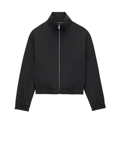 Saint Laurent Logo-embroidered Shell Bomber Jacket In Black