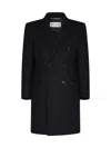 Saint Laurent Paris Men Cappotto Doppiopetto In Lana In Black