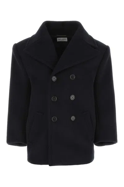 Saint Laurent Coats In Blue