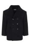Saint Laurent Cappotto Oversize In Lana Blu Navy Donna In Blue