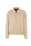 Saint Laurent Pointed-collar Elasticated-hem Bomber Jacket In Neutral