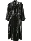 Saint Laurent Belted Trench Coat In Black