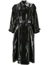 Saint Laurent Belted Trench Coat In Black