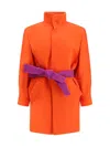 Saint Laurent Coats In Orange