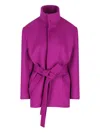 Saint Laurent Coats Purple In Pink