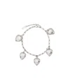 Saint Laurent Coeur Chain Bracelet In White