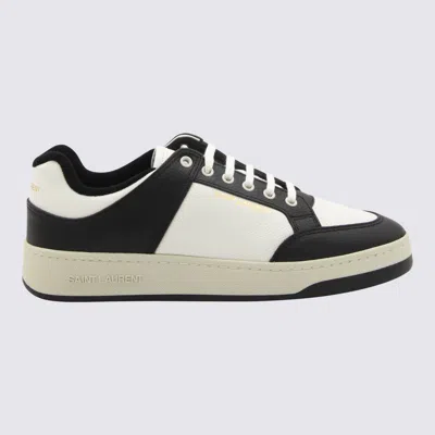 Saint Laurent Coffe And White Leather Sl/61 Sneakers In Black