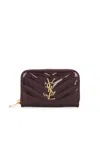 Saint Laurent Coin Card Wallet In Dark Red Wine