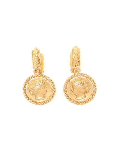 Saint Laurent Coin Clip-on Earrings In Gold