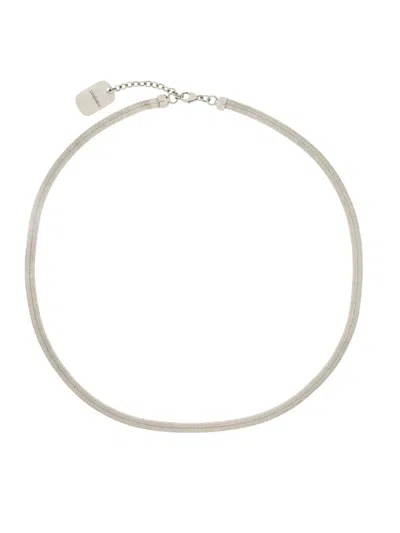 Saint Laurent Brass Chain Necklace In Metallic