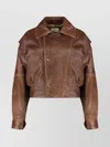 Saint Laurent Collared Bomber Jacket Featuring Front Pockets In Brown